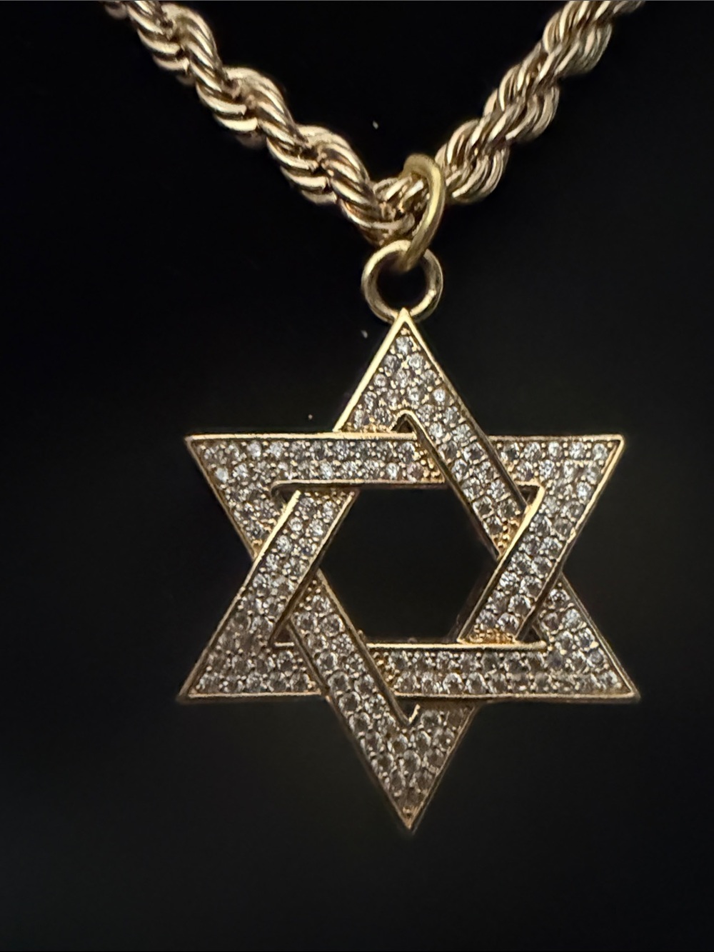 Gold Star of David Pendant Necklace - Gold - Picture 7 of 8